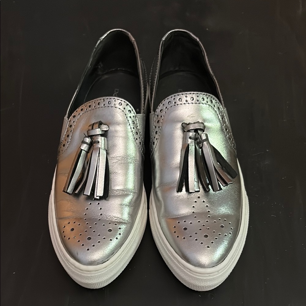 Silver Tassel Loafers
